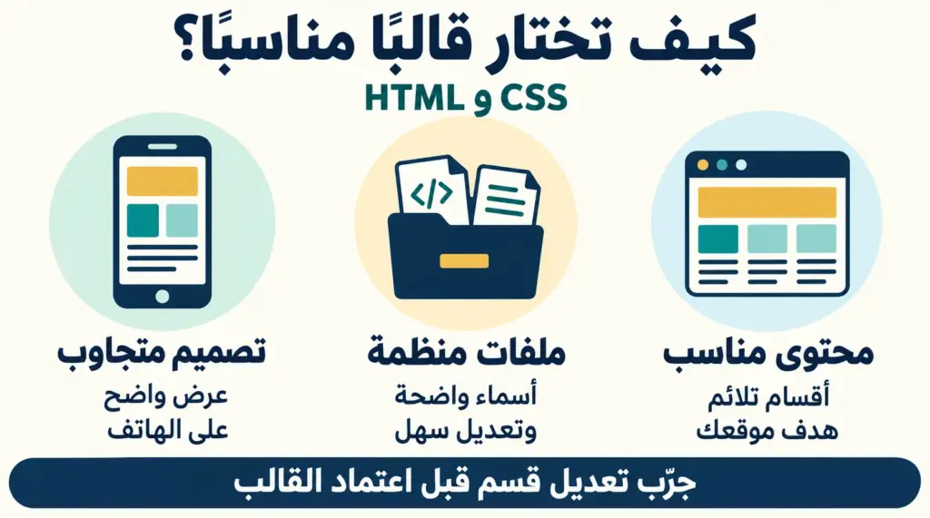 موقع جاهز بلغة html و css: كيف تختار قالبًا مناسبًا للتخصيص؟