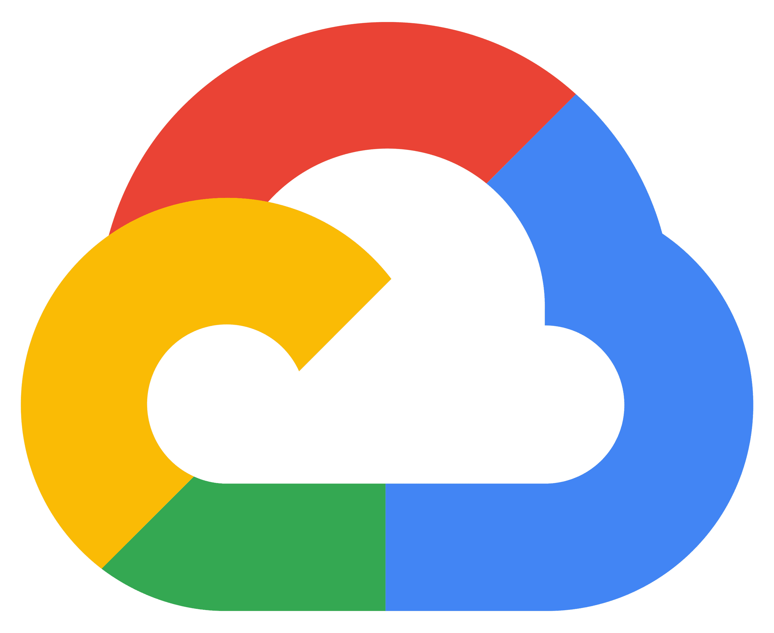 شعار Google Cloud Platform بسحابة ملونة بألوان أحمر وأزرق وأصفر وأخضر