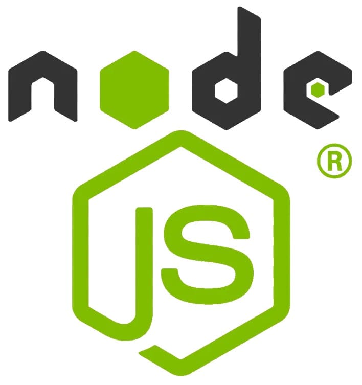 شعار Node.js بيئة تطوير JavaScript ببوطوات سوداء وخضرة زاهية