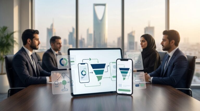 تصميم تطبيق جوال في السعودية يوضح عناصر تجربة المستخدم وواجهة المستخدم المؤثرة على تحويل المستخدمين والمبيعات