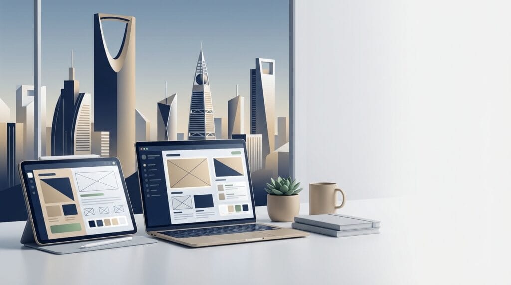 صورة مصغرة احترافية لمشهد أعمال في الرياض تعبر عن اختيار شركة تصميم مواقع للشركات